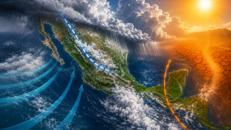 Monzón y Onda Tropical 20 provocan lluvias y calor extremo en México